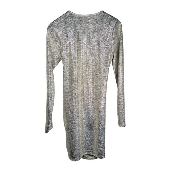 2/$30 VICI Luminescent Long Sleeve Twist Cocktail Dress Large Shimmer Formal - Picture 2 of 6